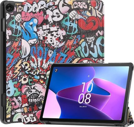 Lenovo Tab M10 3rd Gen TB328 10.1 inç 2022 ile uyumlu, Lenovo Tab M10 (3. nesil) 10,1 inç tablet, grafiti için stand fonksiyonlu kapaklı kılıf