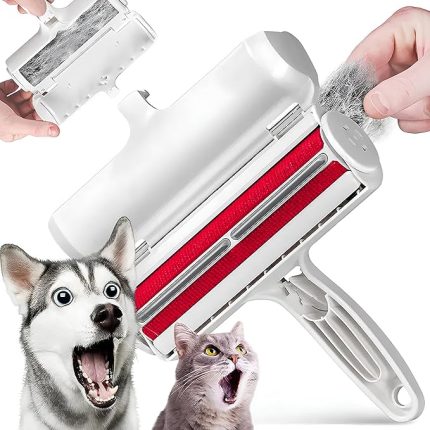 Hazneli Kedi Köpek Tüy Toplayıcı Kırmızı - Halı, Yatak, Koltuk, Giysi, Toz ve Kıl Temizleyici - Pratik ve Dayanıklı