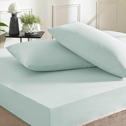 Ranforce Basic Düz Pamuk Çarşaf, Mavi, Tek Kişilik