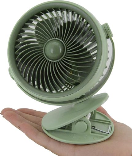 Taşınabilir Mini USB Şarjlı Fan Kıskaçlı Masa Kenarına 3 Kademeli Hız Ayarı Şarj Edilebilir Mini Vantilatör Soğutucu 14cm Mini Fan YS2285 Yeşil (YS-2285 - Yeşil)