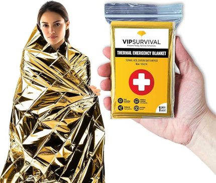 Ve Acil Durumlar için Termal Battaniye, Vücut ısısını Koruyan, Hafif,Su Geçirmez,Taşınabilir Acil Durum Battaniyesi