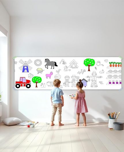 Hayatı Temalı Dev Boyama Kağıdı 2,5 Metre Rulo Boyama Kağıdı Çocuk Anaokulu ve Kreşler için Aktivite Çocuk Eğitici Boyama