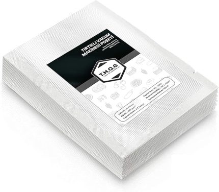 50 Adet Tırtıklı Vakum Makinesi Poşeti Torbası (SEÇENEKLİ) (20x25cm)