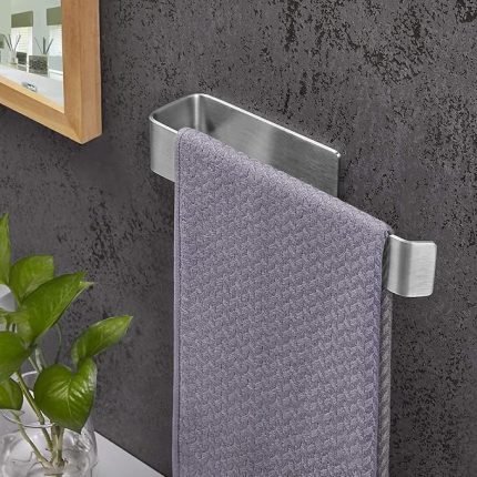 Paslanmaz Çelik Havluluk 27cm Uzun - Kendinen Yapışkanlı - Havlu Askısı Model: Stuttgart