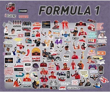 Major Selection Formula 1 Ralli Pilotları Laptop Notebook Telefon Kılıfı Sticker Paketi
