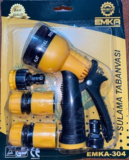 7 Fonksiyonlu Tabanca Seti 3 Bağlantı Adaptörlü Bahçe Sulama Seti 1/2"