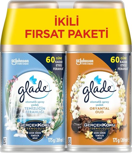 Otomatik Sprey Yedek İkili, Temizliğin Ferahlığı ve Oryantal Oud, 2x269 ml