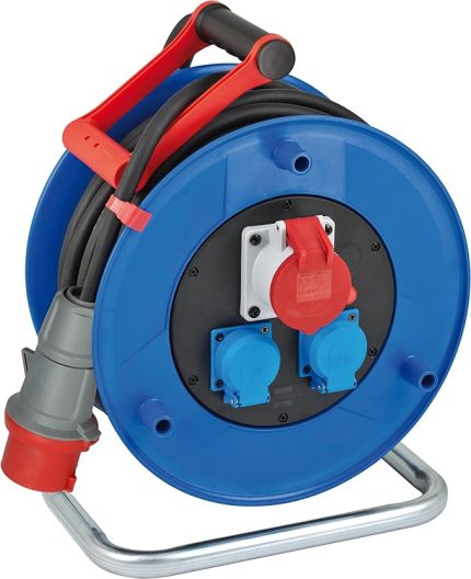 Garant CEE 1 IP44 endüstriyel şantiye kablo makarası, (siyah 30 m kablo, özel plastik, şantiye kullanımı ve dış mekanda sürekli kullanım, BGI 608, Alman Malı)