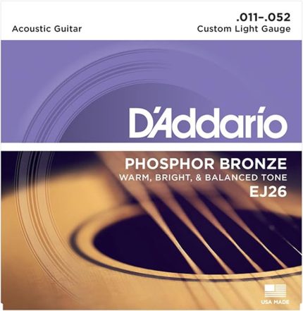 Ej26 Akustik Gitar Tel Seti, Phosphor-Bronze, Custom Li