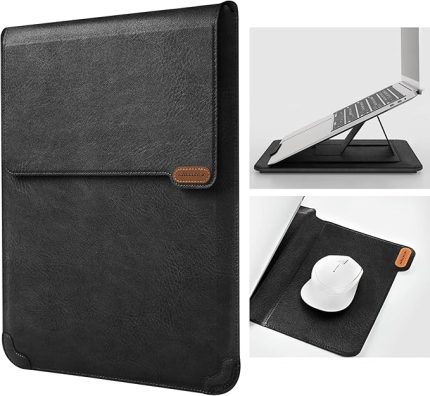 Dizüstü Bilgisayar Kılıfı Laptop Standı, 13-14 inç Bilgisayar Darbelere Dayanıklı Çanta 13 inç MacBook Pro ve MacBook Air, XPS 13, Surface Book 13,5 inç, iPad Pro 12,9 inç, Siyah Doku