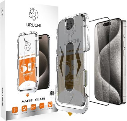 iPhone 16 Pro Max (6.9") İle Uyumlu Hayalet Ekran Hizalama Aparatlı ve Takılırken Camın Altında Kesinlikle Toz Bırakmayan Darbelere Karşı Ekstra Güçlü Hayalet Ekran Koruyucu Cam