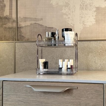 Katlı Makyaj Organizeri Kozmetik Aksesuar Düzenleyici Kozmetik Vitrini (Duman Gri)