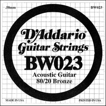 Bw023 Akustik Tek Tel, 80/20 Bronze Wound, 023, (Sol) Pa