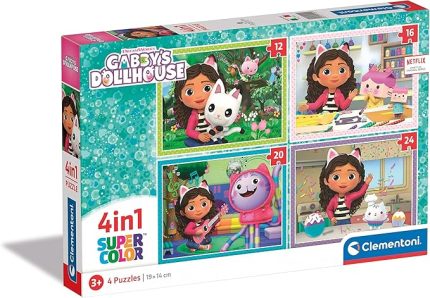21524, Puzzle 4'ü 1 Arada Gabby's Dollhouse