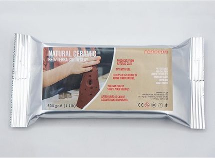 Seramik KİL Hamuru, KIRMIZI Terra/Cotta 500 gr Fırınlamaya Gerek Olmayan Güzel Sanatlar Figür heykel Modelleme Oyun ve Montessori sınıfları için toksik olmayan doğal Kil