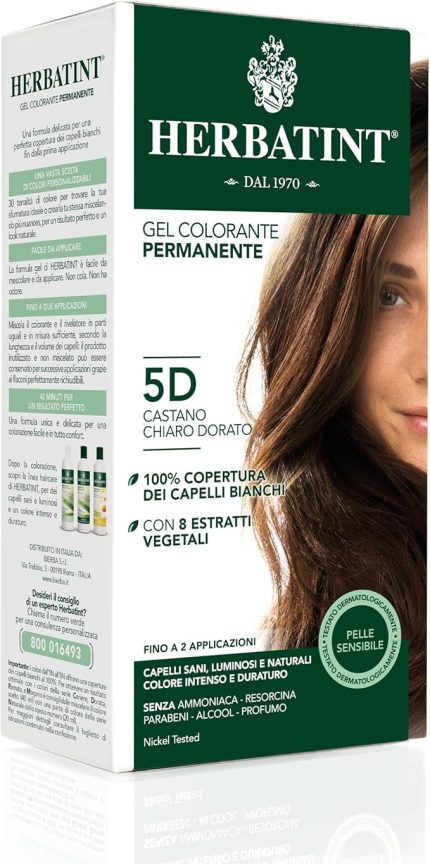 5D Chatain Clair Dore Açık Altın Kestane Saç Boyası, 150 Ml