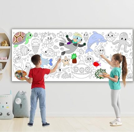Hayatı Temalı Dev Boyama Kağıdı 2,5 Metre Rulo Boyama Kağıdı Çocuk Anaokulu ve Kreşler Için Aktivite- Çocuk Eğitici Boyama