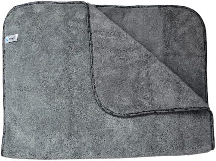 2316 Mikrofiber Peluş Oto Kurulama ve Temizlik Bezi Büyük Boy 60x90 cm. GRİ