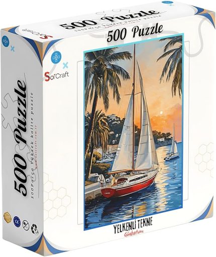 Craft Yelkenli Tekne Manzaralı Puzzle, 500 Parça,