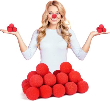 25x palyaço burunları kırmızı | köpük yapılmış Palyaço burunlar - karnaval için büyük parti grupları için mükemmel | Karnaval veya sloganı parti