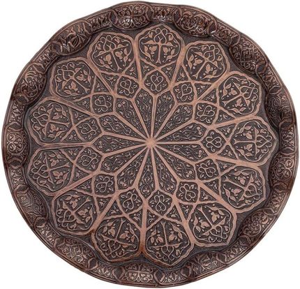 DALGALI BÜYÜK TEPSİ ANTİK BAKIR RENGİ