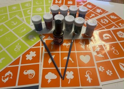 Dövme Glitter Tattoo Kit 10 tüp Sim 100 şablon hediyeli Mega Paket