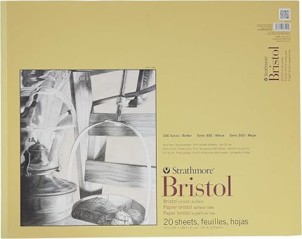 300 Serisi Bristol Pürüzsüz Ped, 19"x24" Bant Ciltli, 20 Yaprak