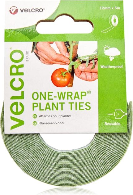 Marka ONE-WRAP Bitki Bağları Bandı, 12 mm x 5 m, Yeşil - Yeniden Kullanılabilir, Ağaç Bağları Askıları İçin Bitki Dostu Güvenli Çözüm, Bitki Klipsleri, VEL-EC60202, paket değişebilir