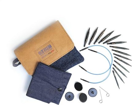 Set değiştirilebilir yuvarlak örgü şişleri Indigo Wood Short, 3,00 mm - 6,00 mm
