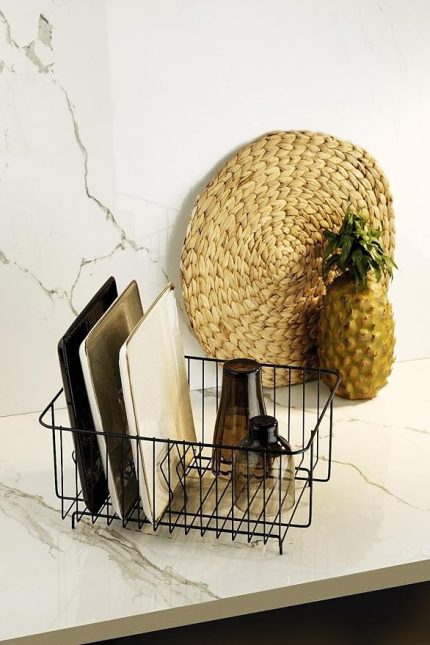 Haus Ömür Boyu Paslanmaz Bulaşıklık Bulaşık Sepeti Tek Katlı Tabaklık Siyah