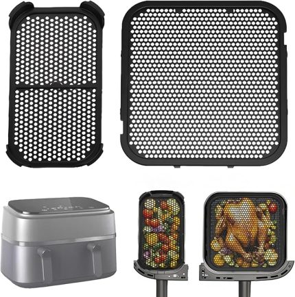 Airfryer 3000 Dual Basket için 2 Adet Sıçrama Koruması Aksesuarı, Silikon Kalıp Airfryer 5000 Serisi Dual Basket için, Philips NA350 NA550 6L/3L için Sıçrama Koruması