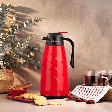 Kitchenhouse Mimoza 1,5 L Cam Termos-Kırmızı