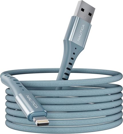 C65 MFI Lightning to USB-A 12W Örgülü Hızlı Şarj ve Data Kablosu 3M Mavi