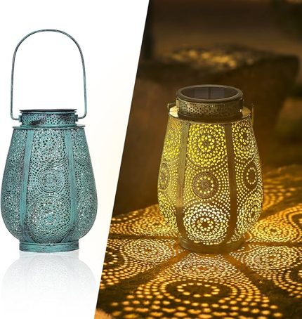 dış mekan için solar fener, dış mekan için LED solar lamba, asılı, vintage, metal, IP65 su geçirmez, dış mekan için solar fener, dekorasyon, masa, teras, balkon, avlu, dış mekan bahçe feneri,