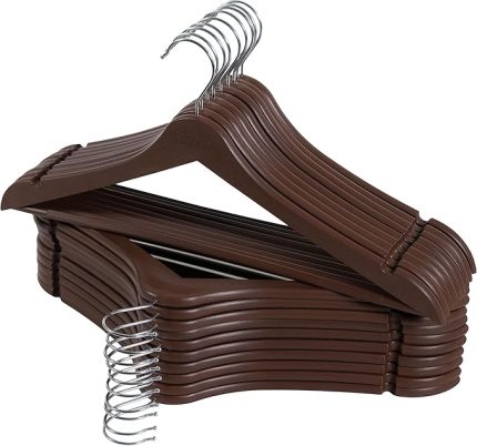 Home Elbise Askısı - Ağır Hizmet Dayanıklı Ceket ve Elbise Askısı - 20'li Paket Elbise Askısı Plastik - Kaymaz Elbise Askıları - Ahşap Görünümlü Yer Tasarruflu Askılar - 360 Derece Döner Kanca