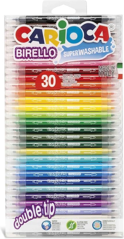Bırello Süper Yıkanabilir Çift Taraflı Keçeli Boya Kalemi 30'Lu