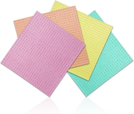 CLEANING | Mutfak Bezi, İsveç Bulaşık Bezi, Sünger Bez |%100 Pamuk Selüloz | Biyobozunur Doğal | x4 Adet