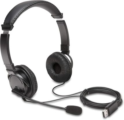 K97601WW USB HiFi Mikrofonlu Kulaklık, Yüksek Kaliteli Stereo Ses, Gürültü Azaltmalı Ayarlanabilir Mikrofon, İş veya Oyun için Profesyonel Konferanslar için, Siyah