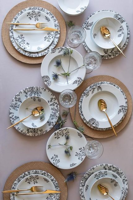 Porselen Zeugma 24 Parça 6 Kişilik Yemek Takımı 885694