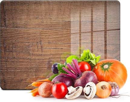 Eski Ahşap Desenli Cam Kesme Tahtası