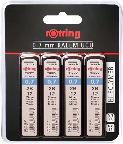 Tikky Hi-Polymer Mekanik Kurşun Kalem Ucu, 0,7Mm, 2B, 4'Lü Blister