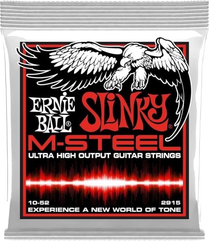 Ball P02915 Sıska Üst Ağır Alt Slinky M-Çelik Elektro Gitar Telleri, Ölçü 10-52
