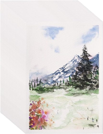 Sulu boya kağıdı, 300 g/m², soğuk presleme, 50 yaprak, 13 x 19 cm, asit içermez, sulu boya, akrilik, yağlı pastel, renkli kalemler ve diğer ıslak ve kuru ortamlar için karışık kağıt