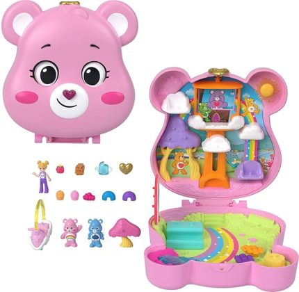 POCKET™ Care Bears Mikro Oyun Seti Polly Pocket ve Care Bears bebekler ve oyun seti, oyuncak araba ve temalı aksesuarlar, mini seyahat oyuncağı JCC14