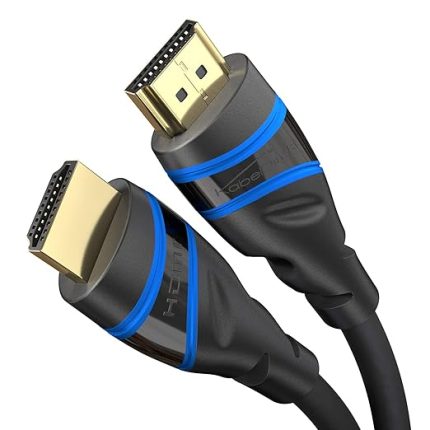 – 10K & 8K HDMI Kablosu, HDMI 2.1 b – 1,5m, 0,5-5m arası mevcut – Sertifikalı, Almanya’da geliştirilmiş (Ultra Yüksek Hız Kablosu PC, PS5, Xbox, Monitör ve TV için – siyah-mavi)