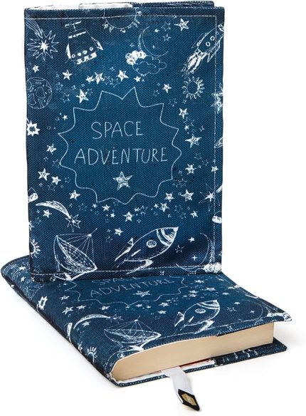 Kitap Kılıfı, Kumaş Kitap Koruyucu, Su Geçirmez, Kitap Kesesi, Kitap Çantası, Kitap Aksesuarı, Yıkanabilir, Kitapseverler için Hediye, 21 * 31 Cm, Space