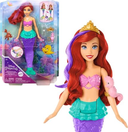 Disney Prensesi Yüzen ve Renk Değiştiren Ariel Bebek Disney prensesi oyuncakları, yüzen deniz kızı Ariel bebek HPD43