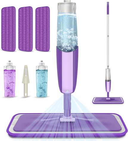 Sprey Paspas - Yeniden Kullanılabilir Yıkanabilir Pedler ile Mikrofiber Ahşap Zemin Temizleyici, Swiffer Power Mop için Uygun Yedekler, Laminat Karo Zemin
