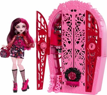 HIGH GİZEMLİ ARKADAŞLAR™ DRACULAURA Bebek Monster High Gizemli Arkadaşlar Gizemli Bahçe oyun seti, Draculaura bebek, 19'dan fazla sürpriz HYT72