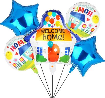 Eye Owl 5 Adet Hoş Geldiniz Eve Hoş Geldiniz Balonu Seti, Hoşgeldiniz, Ev, Bebek Folyo Balon, Yeni Eve Taşınma Partisi, Düğün, Doğum, Helyum Folyosu, Balon, Sparty Dekorasyonu